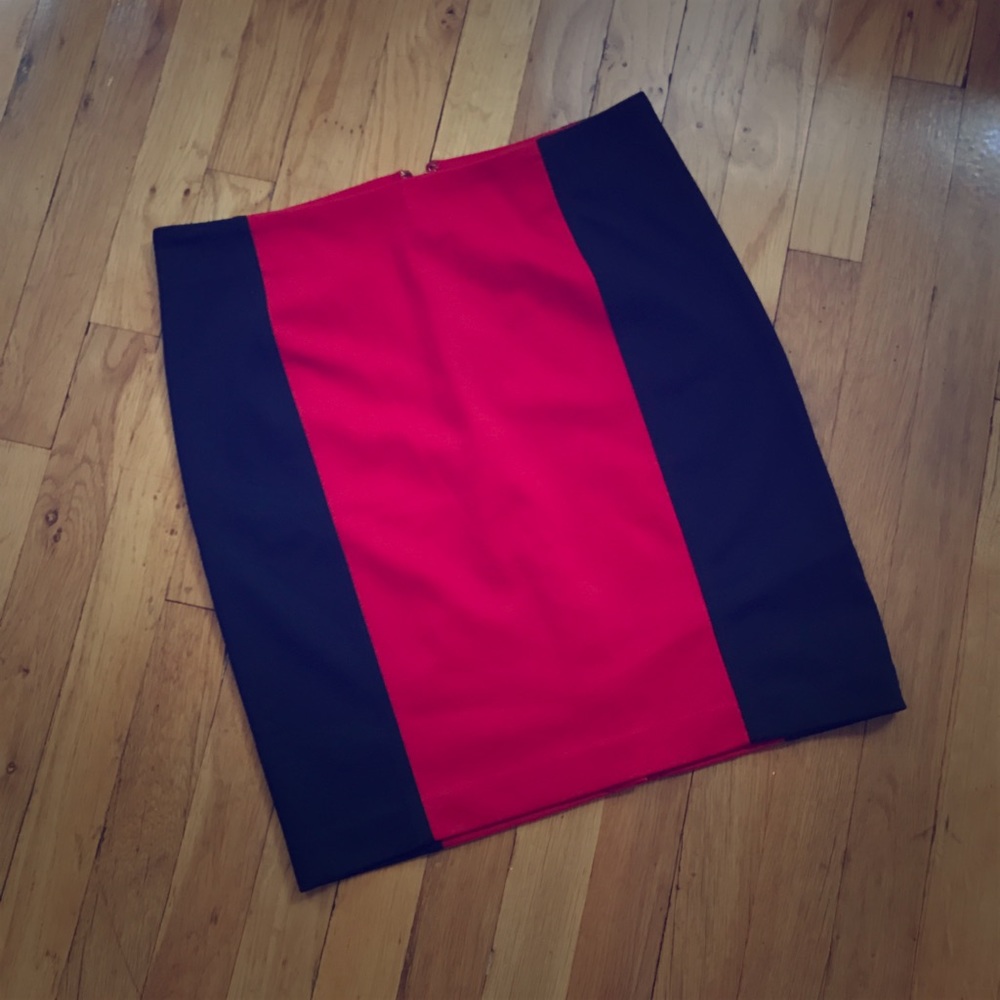 Meeee-OW! Sexy Michael Kors Red Stripe Midi Skirt