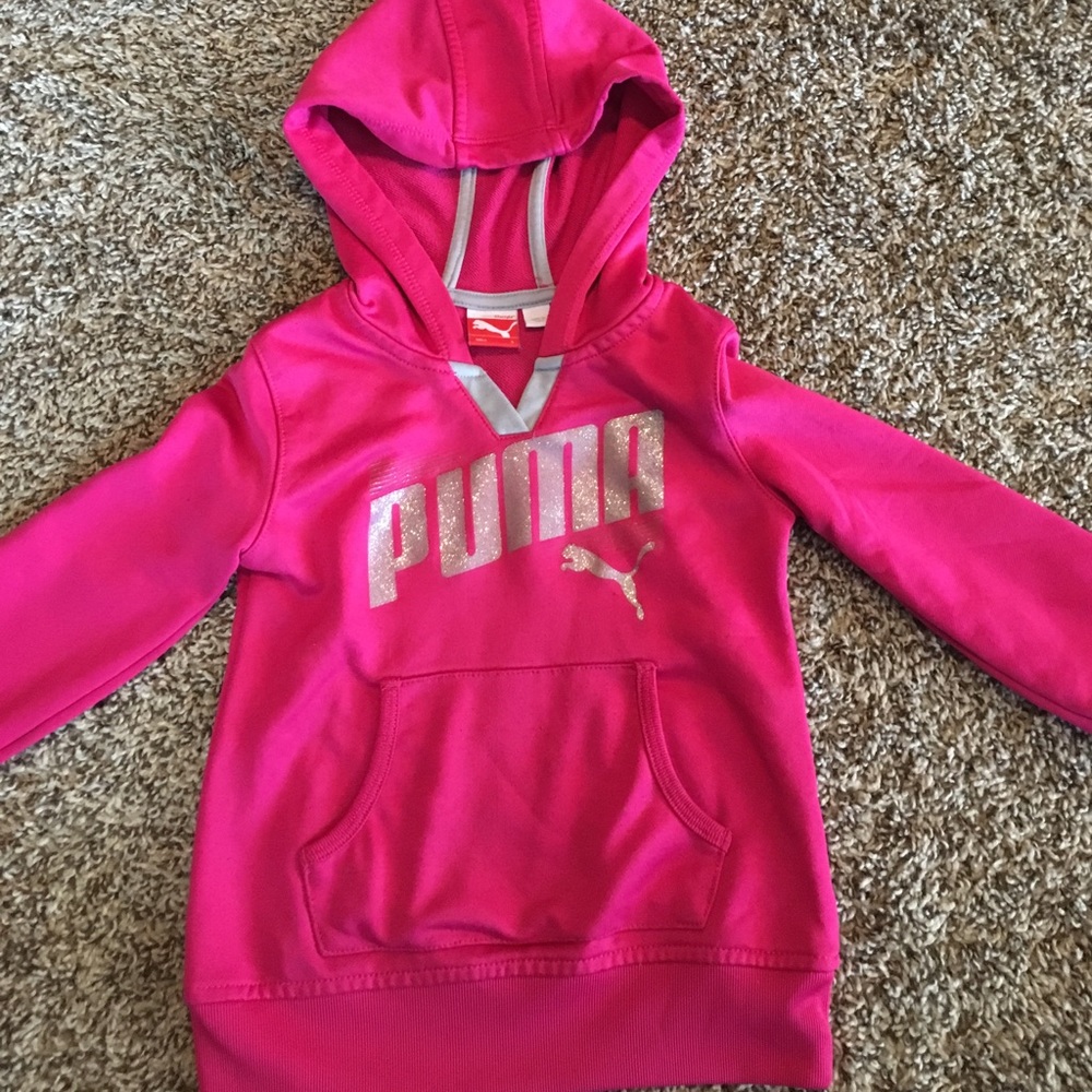 Girls size 5 glitter Puma hoodie