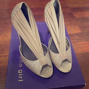 Madden Girl Ouvre Gold Glitter Heels