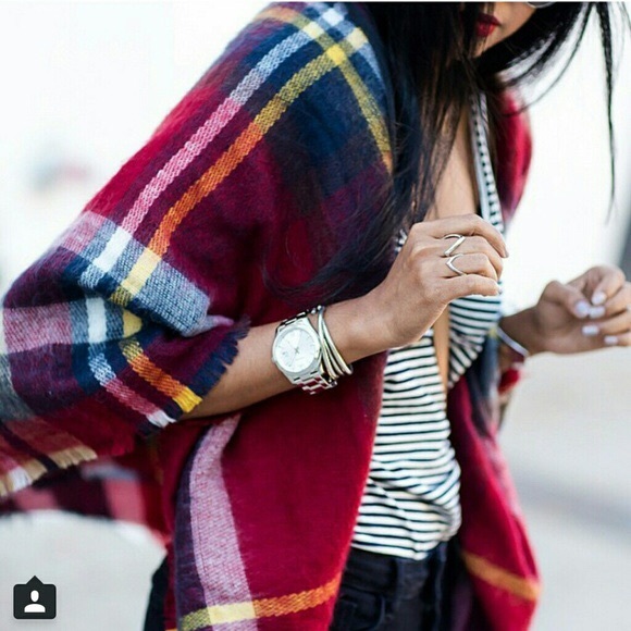 Zara Accessories - Zara New Tartan Plaid Blanket Scarf