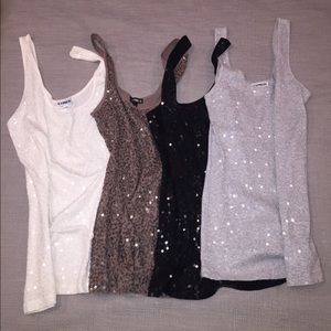 Gorgeous LOT of Express sequin tanks! Size M