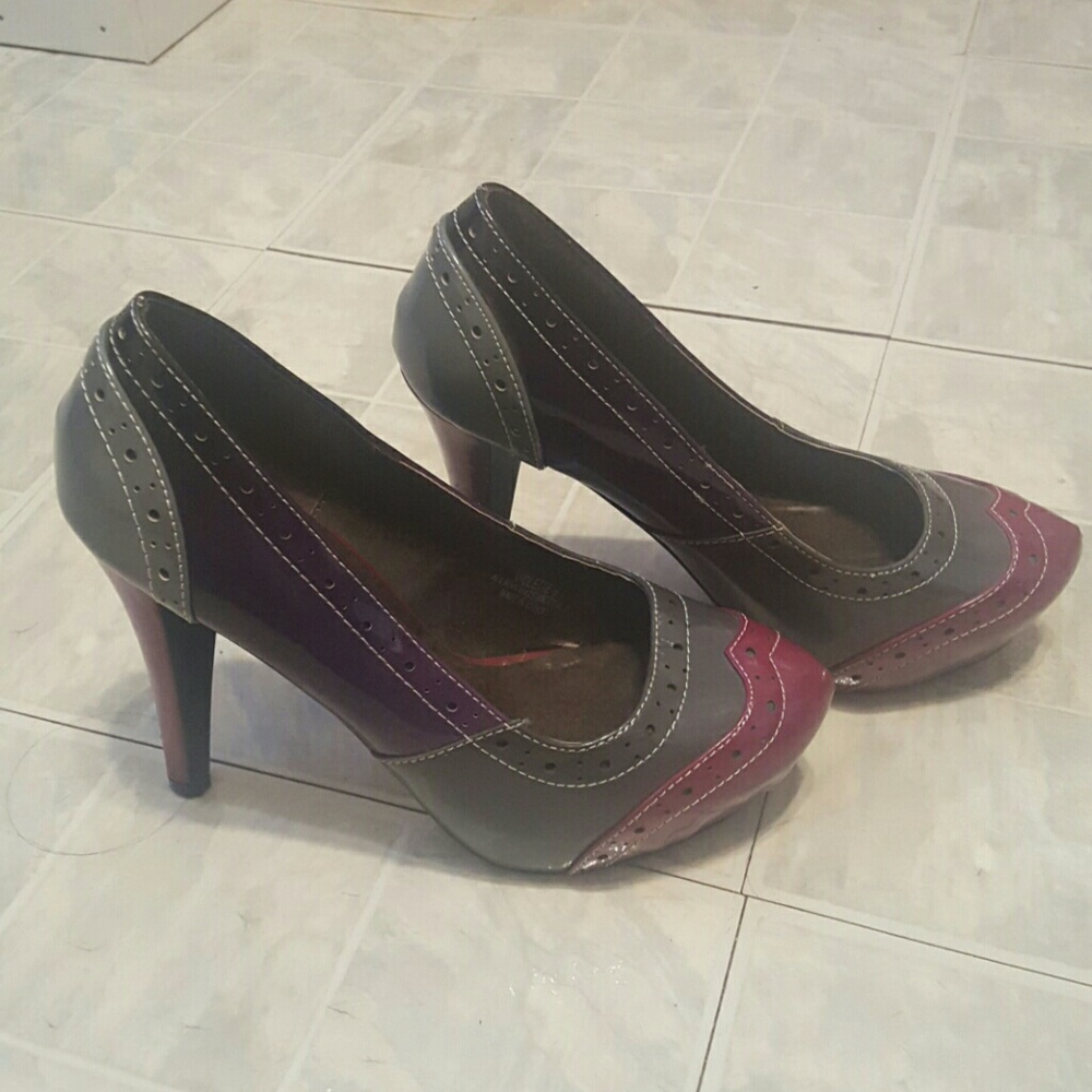 Tri Colored High Heels Shoes