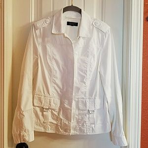 Talbots white button-up jacket-style top