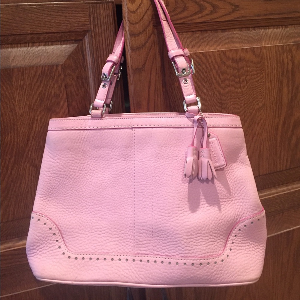 Pink leather Coach purse