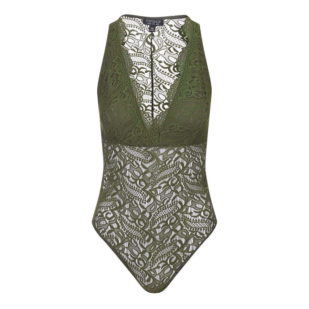 Topshop Lace Scalloped Bodysuit - Picture 2 of 6