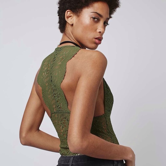 Topshop Lace Scalloped Bodysuit - Picture 3 of 6