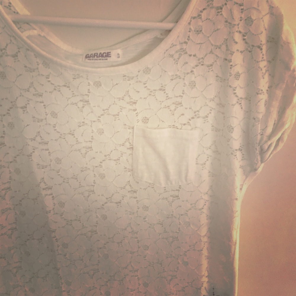 White lace floral shirt
