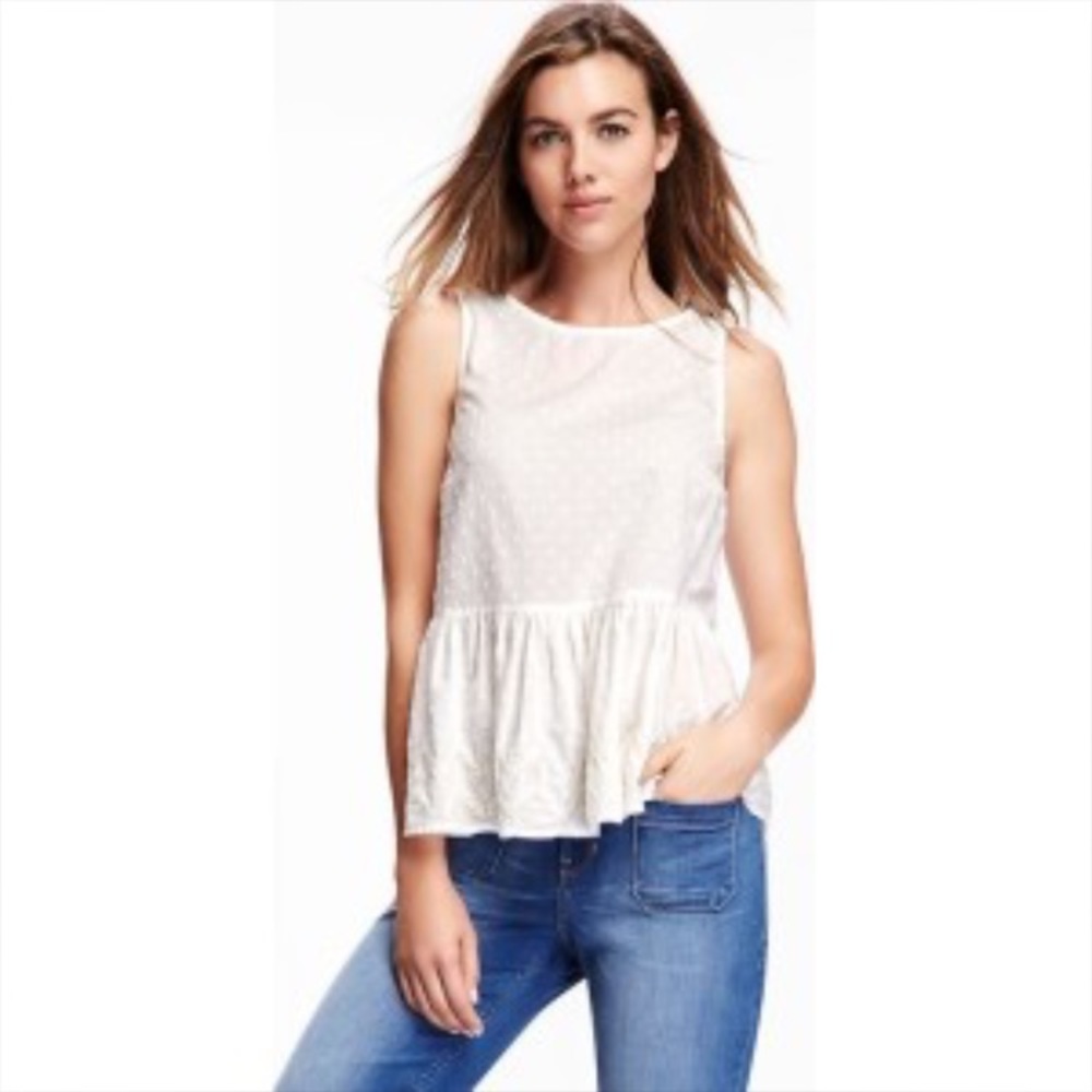 NWOT Embroidered Peplum Top