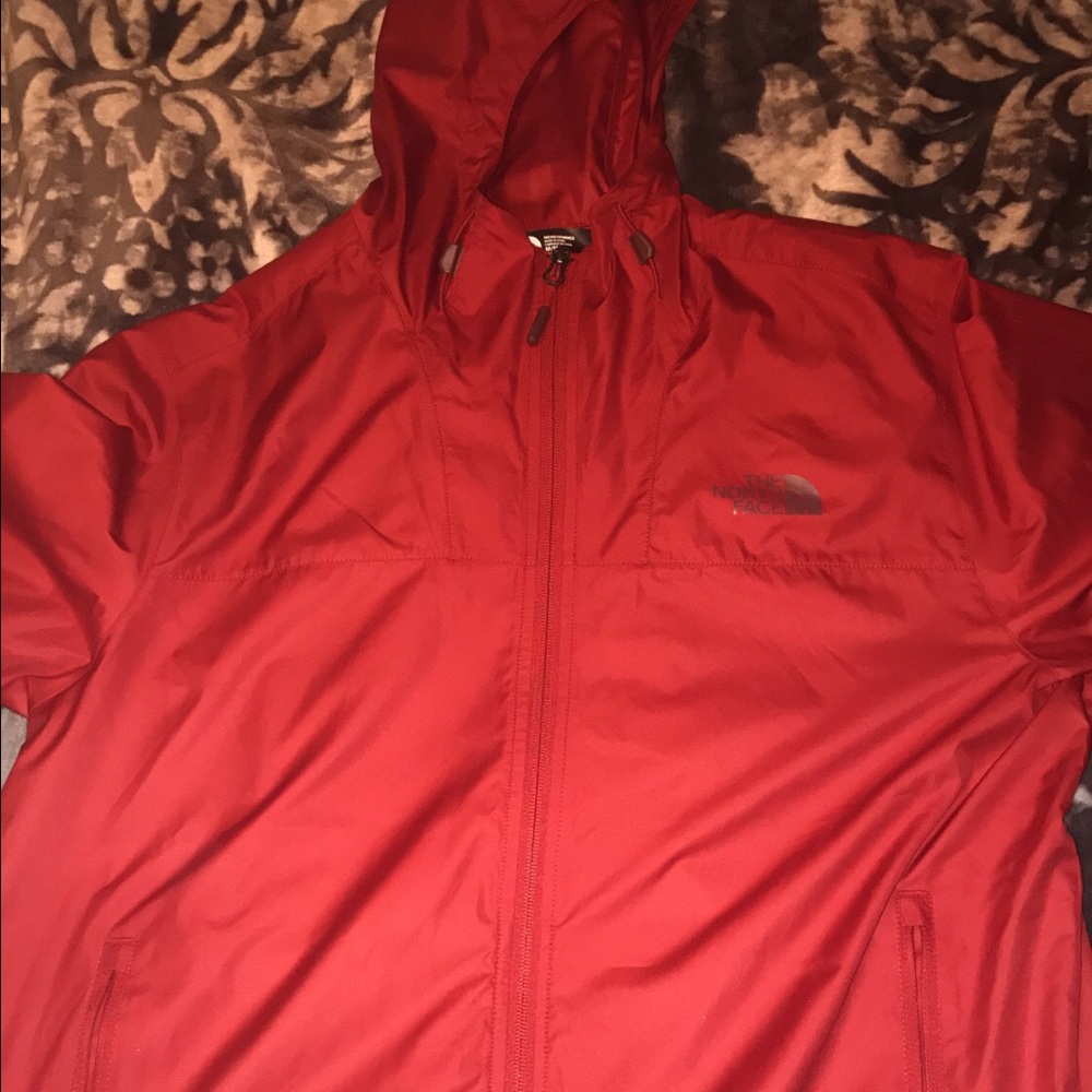 red northface windbreaker