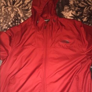 red northface windbreaker