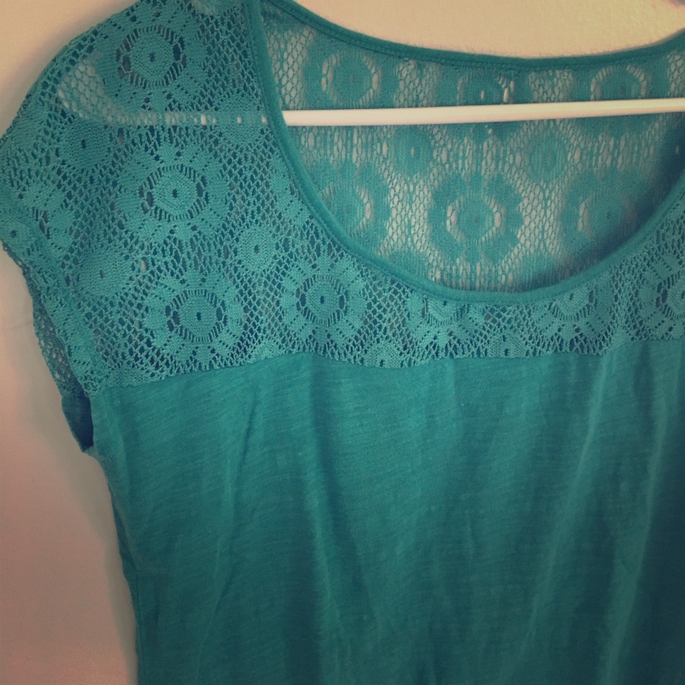 Teal lace top