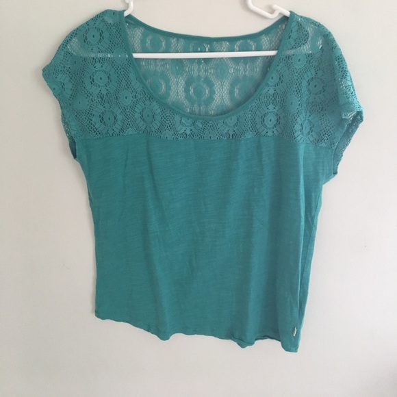 Teal lace top - Picture 2 of 4