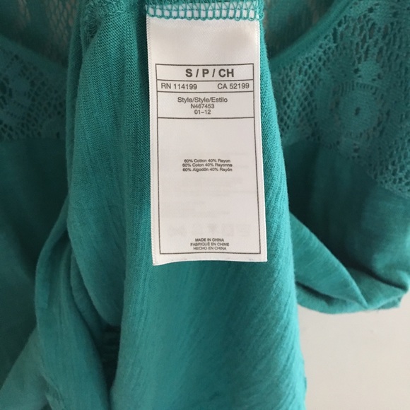 Teal lace top - Picture 4 of 4