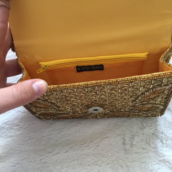 gold bead embellished mini Crossbody - Picture 4 of 8