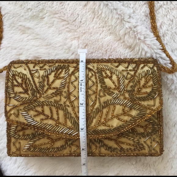 gold bead embellished mini Crossbody - Picture 8 of 8