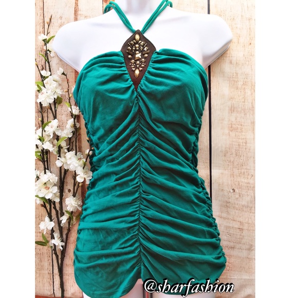 Victoria's Secret Tops - VS bra green in Envy ruched top