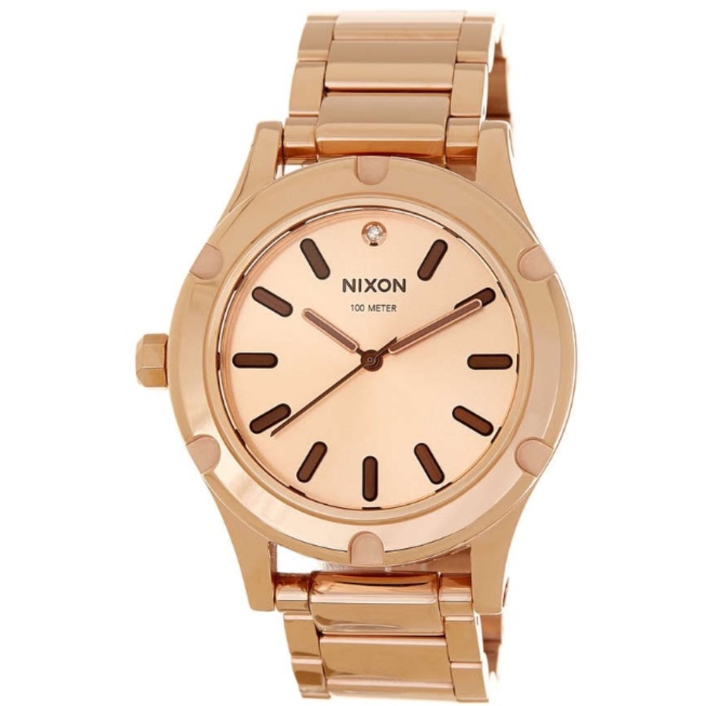Nixon Camden Bracelet Watch All Rose Gold Diamond