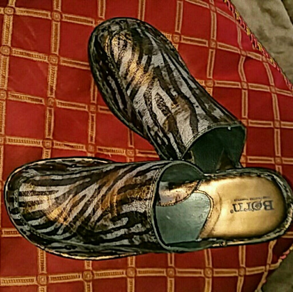 Born Marley Metallic Zebra Mules