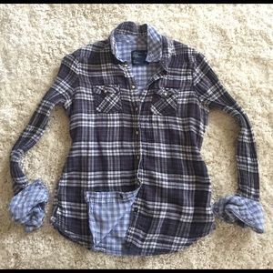 AE Plaid Gingham Lined Cotton Button Down