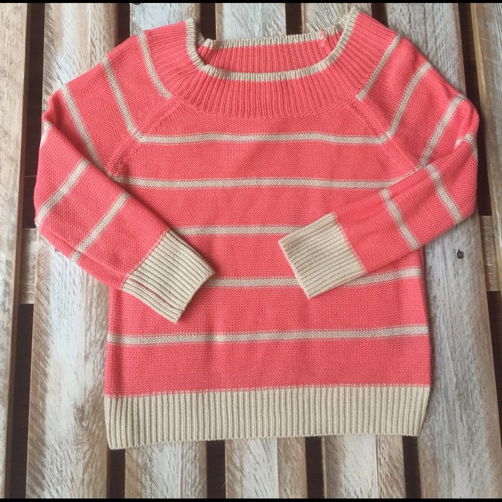 Peach and cream striped sweater💕