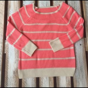 Peach and cream striped sweater💕