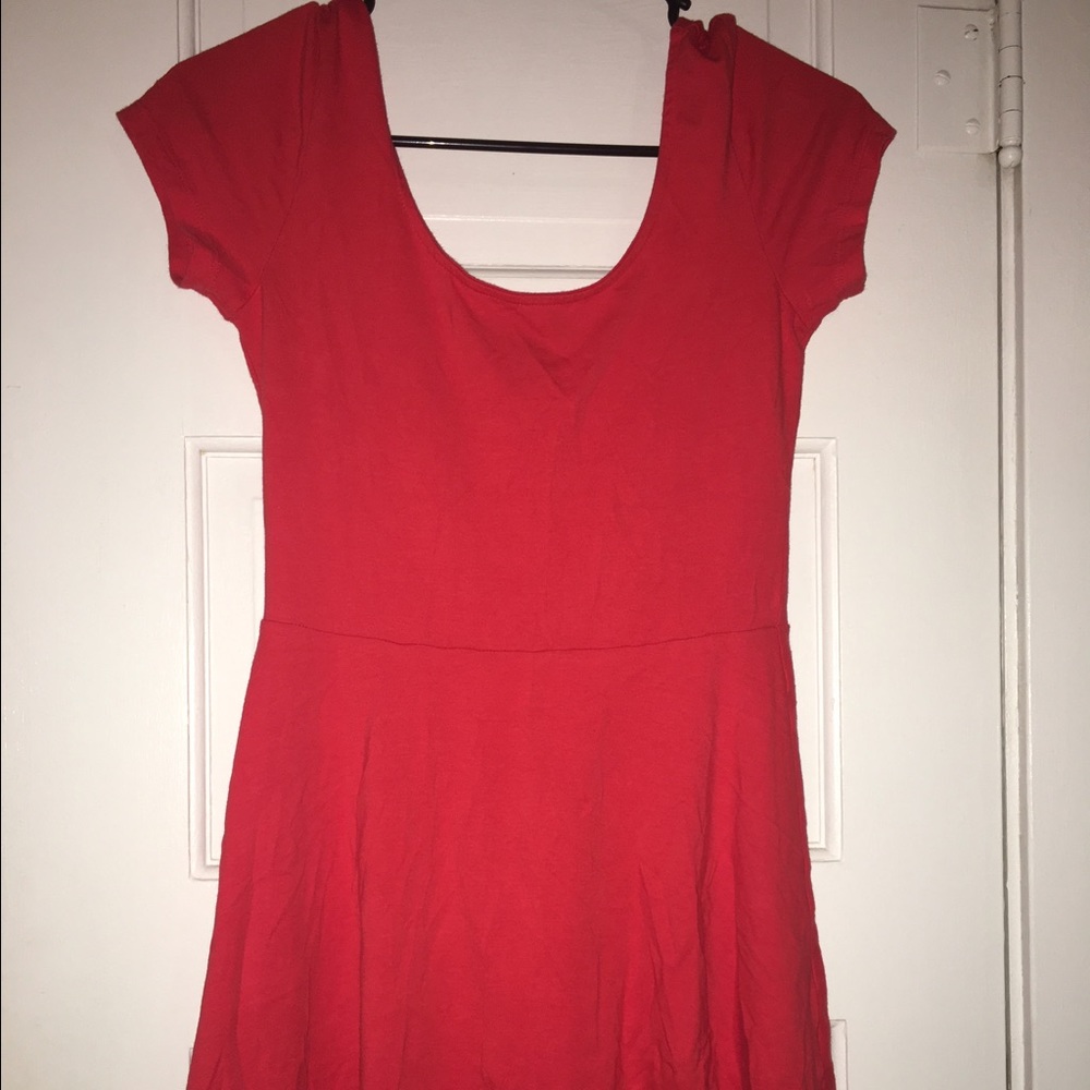 Red dress.
