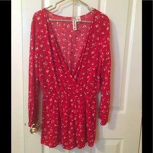 Long sleeve floral romper