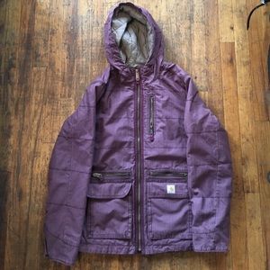 Purple Carhartt jacket with hood