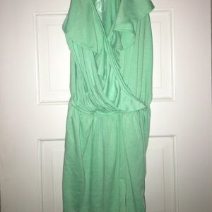 Mint green jumper with lace back.