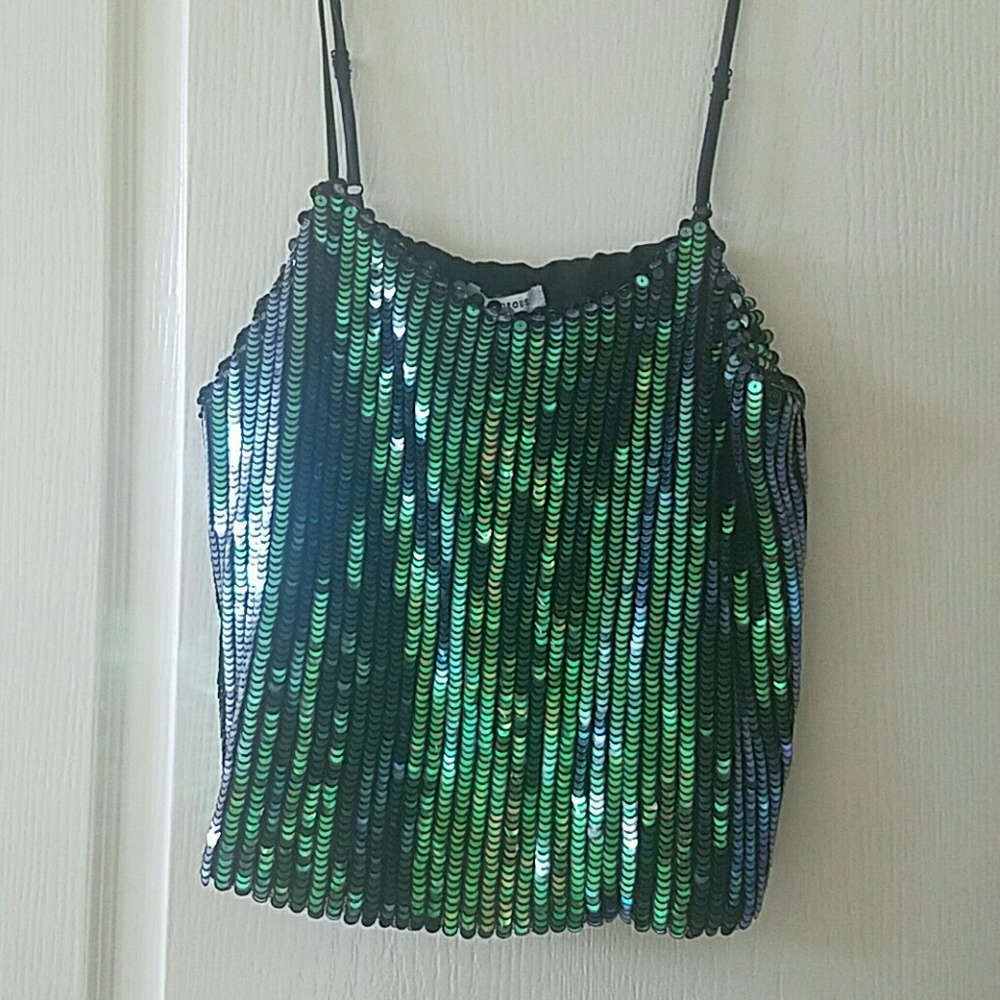 NWT Green Sequin Top
