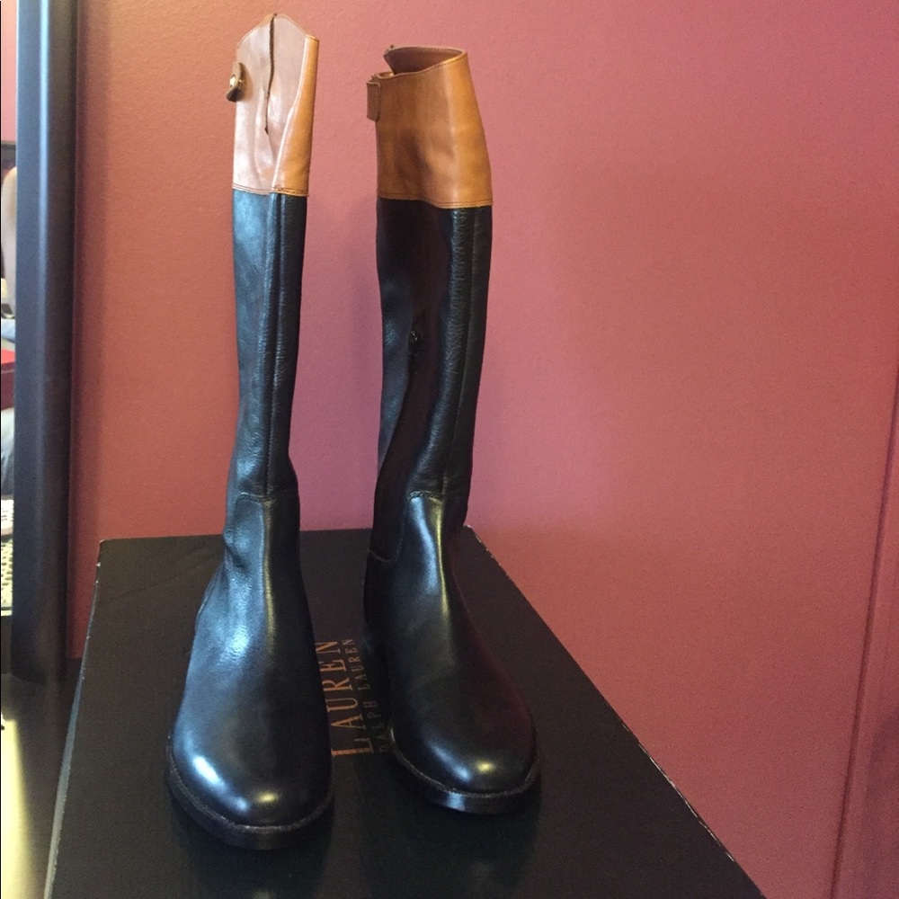 Lauren, Ralph Lauren black/tan boots