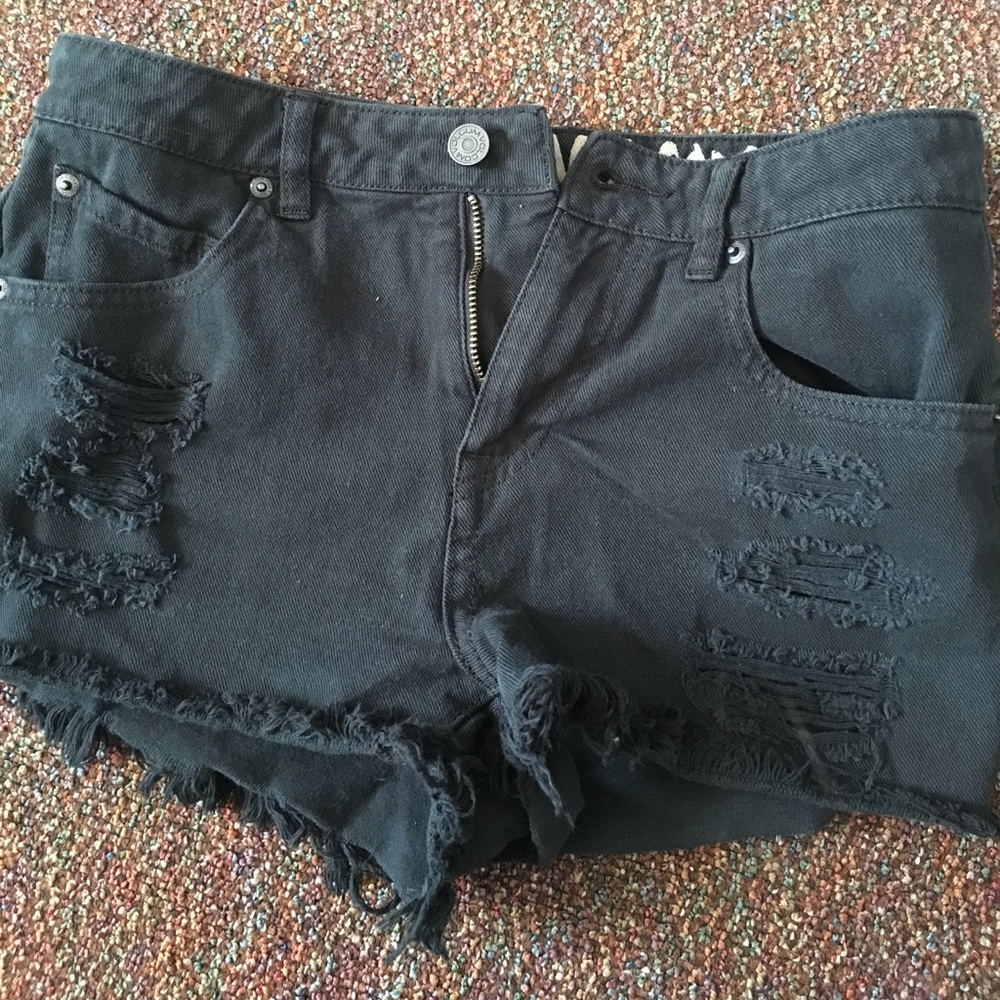 Black jean shorts barely worn!