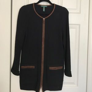 LAUREN  Ralph Lauren black with brown faux suede