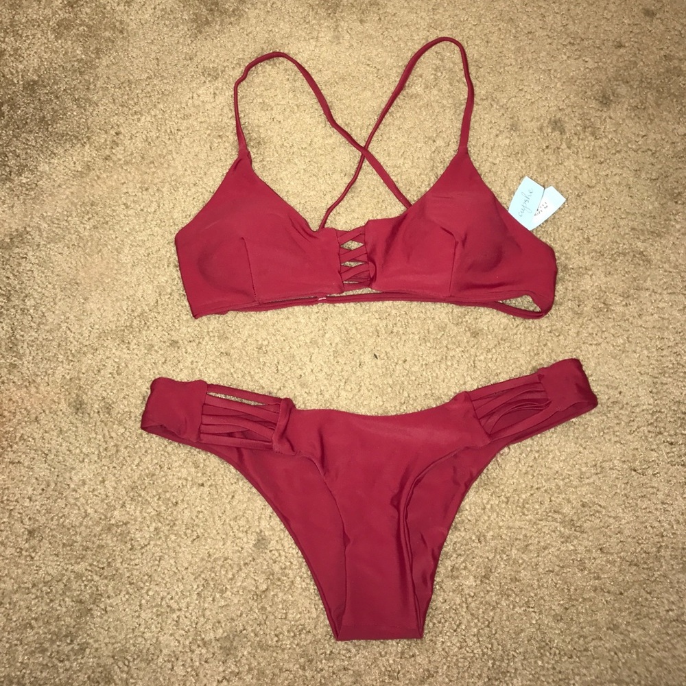 Cute burgundy bikini