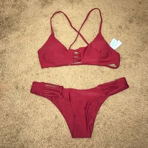 Cute burgundy bikini