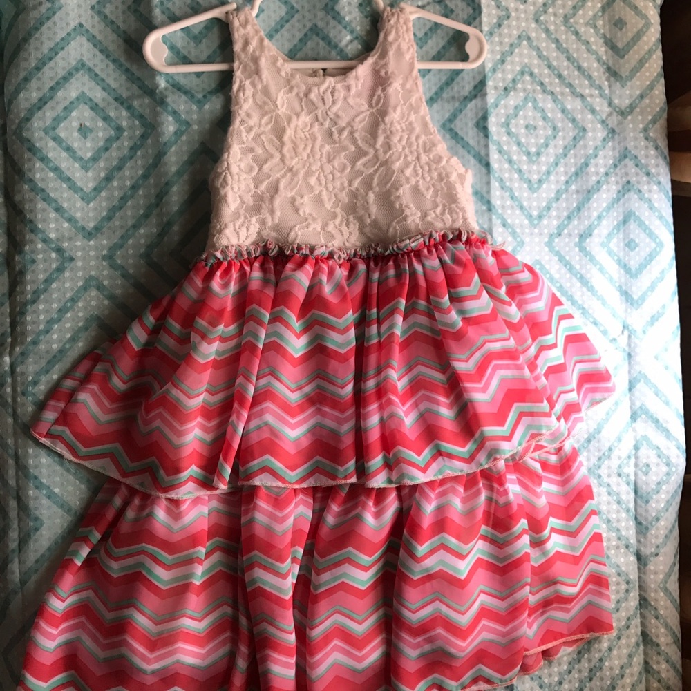 Lace top, chevron design bottom dress!