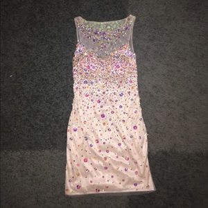 Blush/cream colored formal dress, size 1/2.