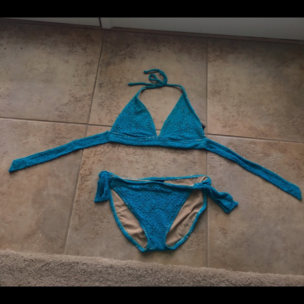 Mossimo Teal Bikini, Top:Medium-Bottom: Large