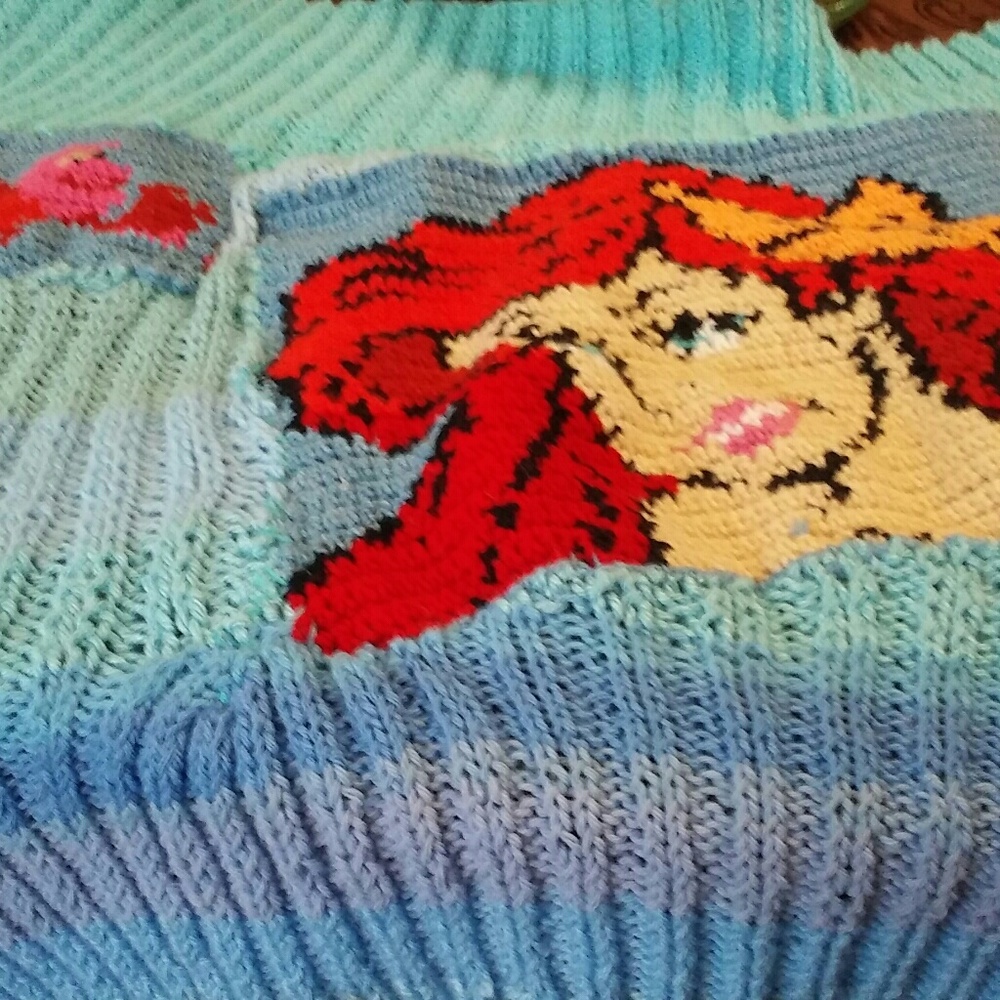 Handmade little mermaid baby blanket