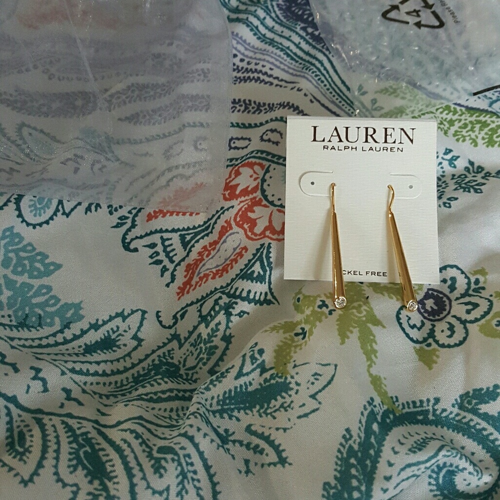 Lauren Ralph Lauren gold-tone crystal linear earri