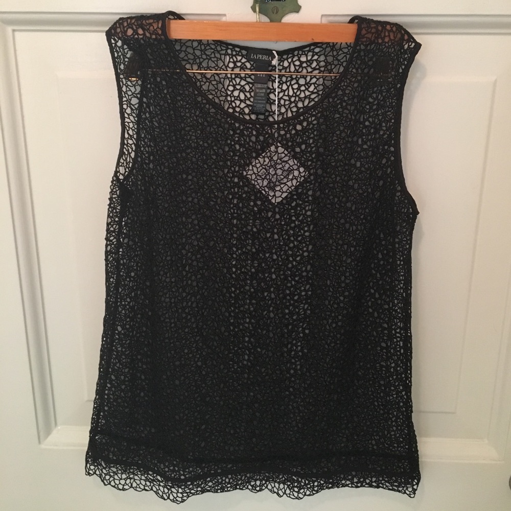 La Perla ready to wear lacy black top new