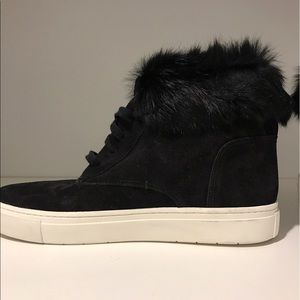 Vince Rabbit Fur High Top Sneaker