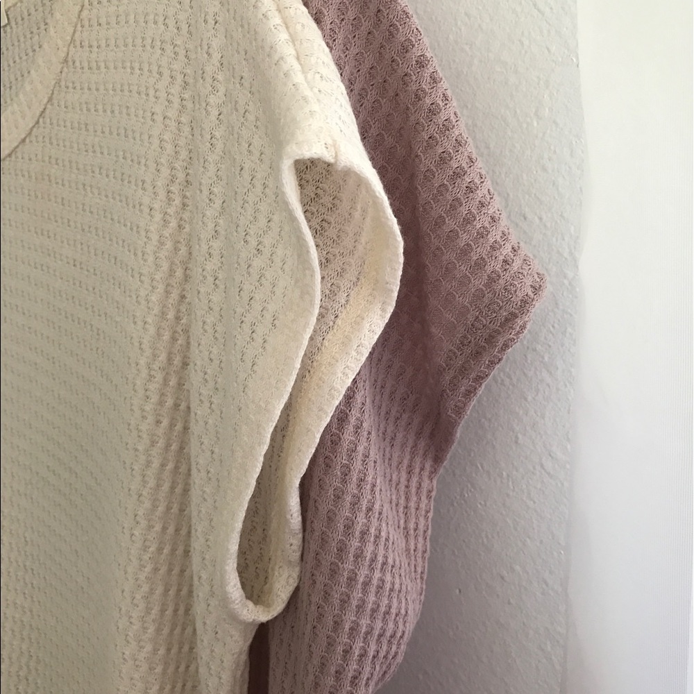 LAST - Ivory "go to" waffle knit tee - Picture 5 of 5