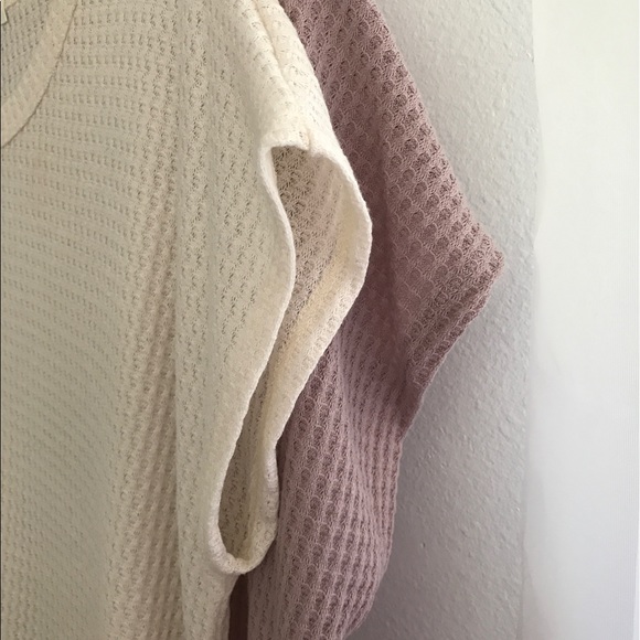 LAST - Ivory "go to" waffle knit tee - Picture 5 of 5