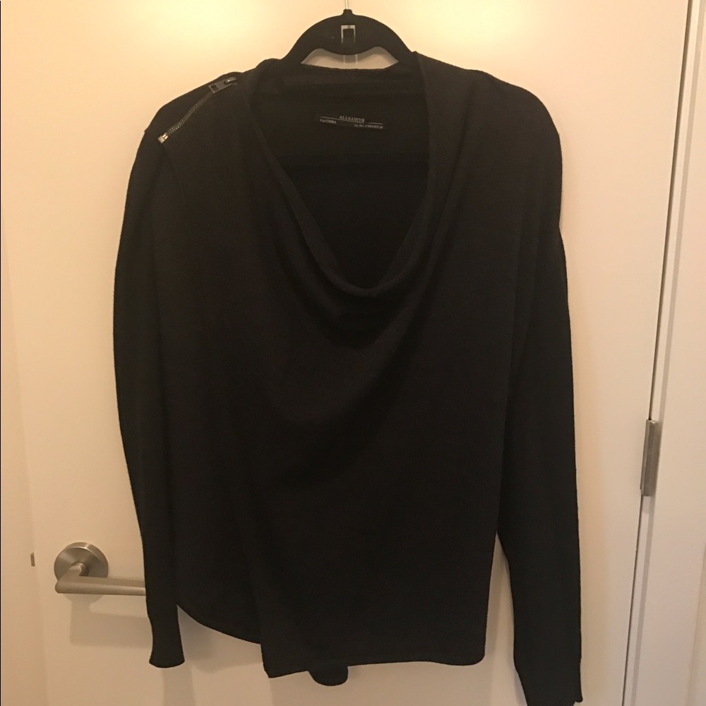 All Saints Merino Asymmetric Cardigan