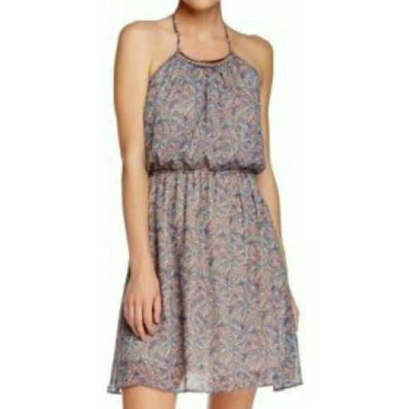 NWT SOPRANO CHIFFON FLORAL HALTER DRESS - Picture 3 of 4