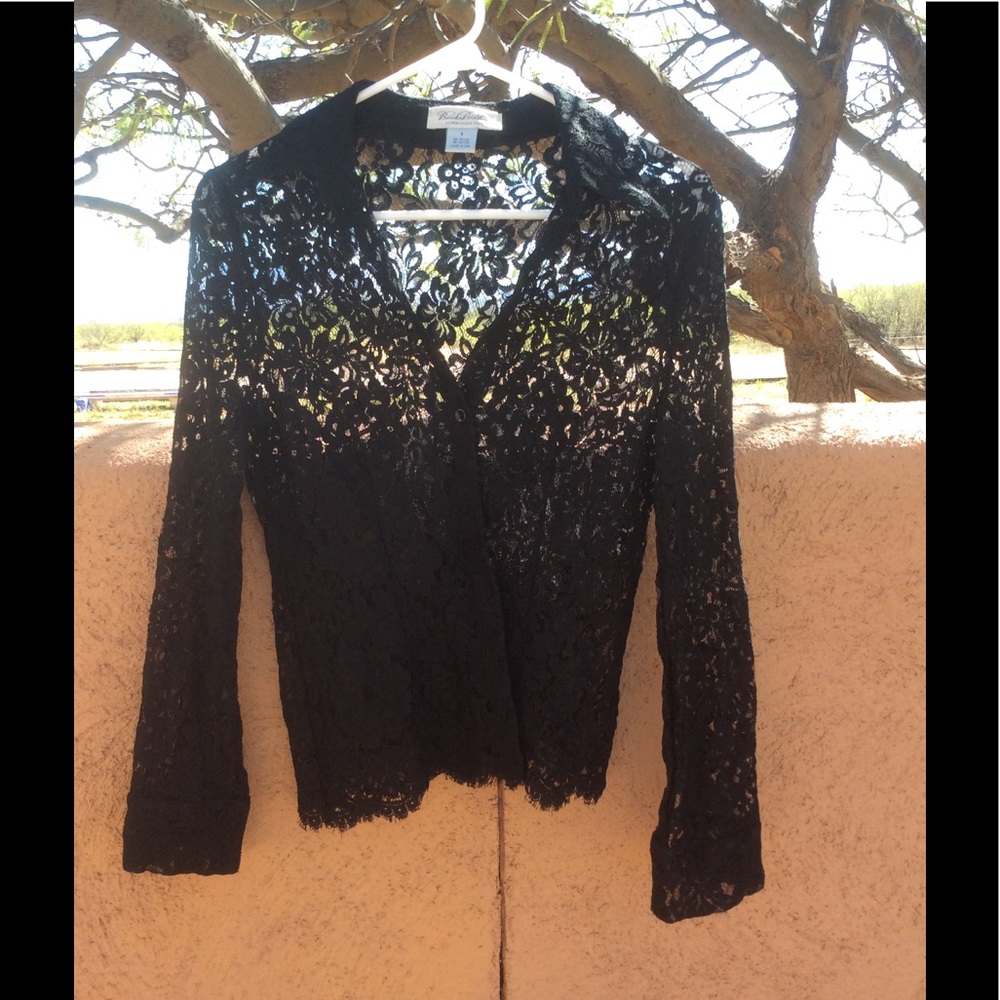 Black lace Brooks Brothers Blouse sz6