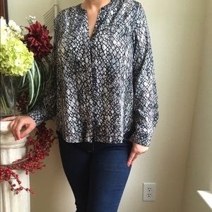 Apt 9 Black and white snake skin print blouse