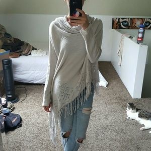 Free people asymmetric cowl neck sweater