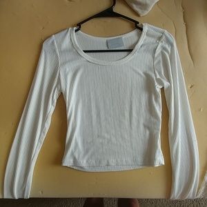 White ribbed long sleeve